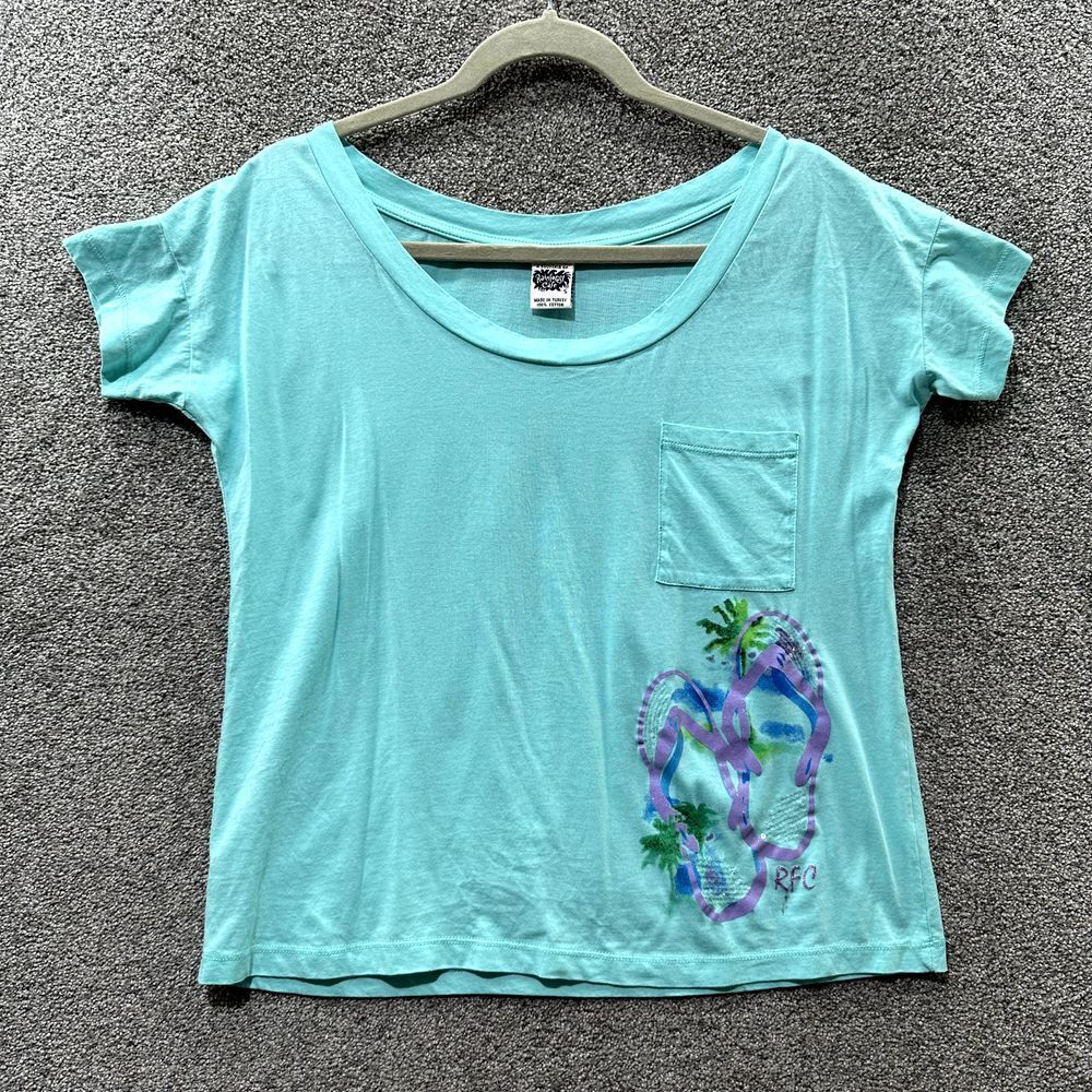 Rainforest‎ Cafe T-Shirt Top Small Blue Pocket Tee Beach Sequin Casual Souvenir - Picture 4 of 9